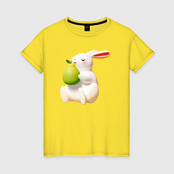 Женская футболка Кролик с грушей
