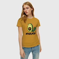 Футболка хлопковая женская Avocado - AvoCATo - Joke, цвет: горчичный — фото 2