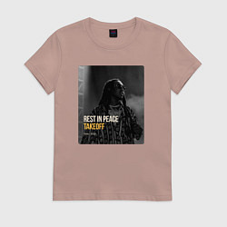 Футболка хлопковая женская Takeoff R I P, цвет: пыльно-розовый