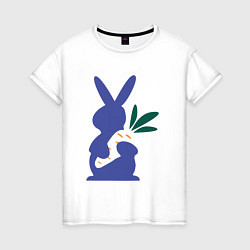 Женская футболка Синий кролик