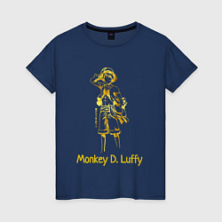 Футболка хлопковая женская Monkey D Luffy Gold, цвет: тёмно-синий