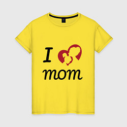 Футболка хлопковая женская Mom - Love You, цвет: желтый