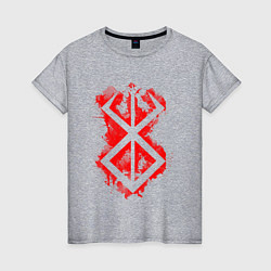 Футболка хлопковая женская Клеймо жертвы - брызги - гатс, цвет: меланж