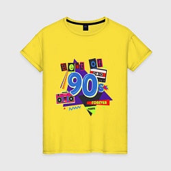 Футболка хлопковая женская Best of 90s, цвет: желтый