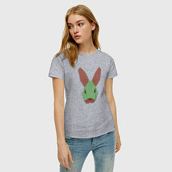 Футболка хлопковая женская Лоскутный кролик, цвет: меланж — фото 2