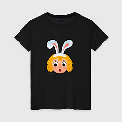 Женская футболка Мультяшная девочка с ушами зайца