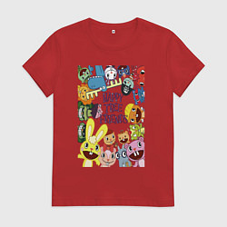 Женская футболка Happy three friends - poster