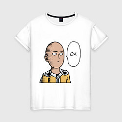 Футболка хлопковая женская Saitama - OK, цвет: белый