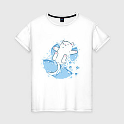 Женская футболка Снежный котоик