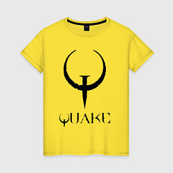 Футболка хлопковая женская Quake I logo, цвет: желтый