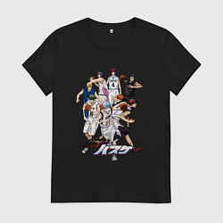 Футболка хлопковая женская Персонажи баскетбол Куроко, цвет: черный