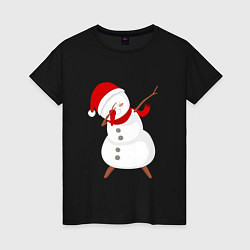 Женская футболка Снеговик дэб