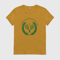 Футболка хлопковая женская Теннисный клуб, цвет: горчичный