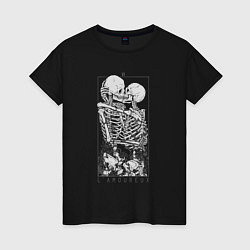 Женская футболка Скелеты любовники