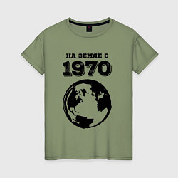 Женская футболка На Земле с 1970 с краской на светлом