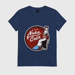 Футболка хлопковая женская Nuka cola sticker, цвет: тёмно-синий