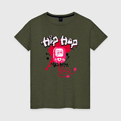 Женская футболка Граффити хип-хоп плеер с наушниками