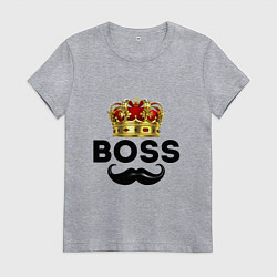 Женская футболка BOSS и корона с усами