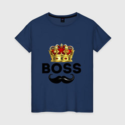 Женская футболка BOSS и корона с усами