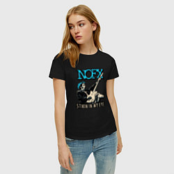 Футболка хлопковая женская Nofx панк рок группа, цвет: черный — фото 2