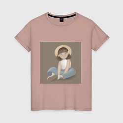 Женская футболка Мультяшная девочка в шляпке