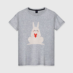 Женская футболка Кролик с сердечком