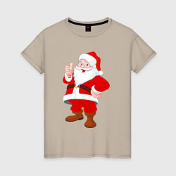 Женская футболка Радостный Санта Клаус