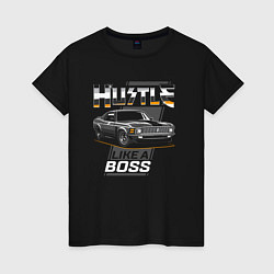 Футболка хлопковая женская Chevrolet Camaro boss, цвет: черный
