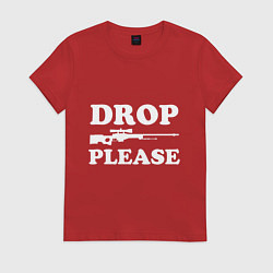 Футболка хлопковая женская Drop AWP Please, цвет: красный