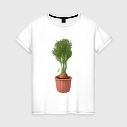 Женская футболка Горшок с морковью