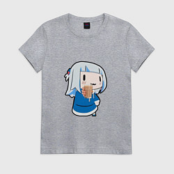 Женская футболка Гура акула протягивает стакан