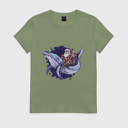 Женская футболка Санта и кит