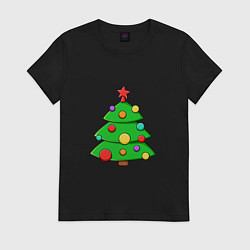 Женская футболка Новогодняя стильная елка