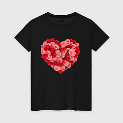 Женская футболка Сердце составленное из роз