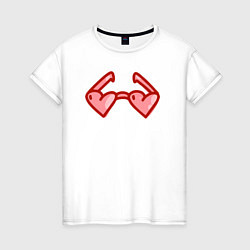 Женская футболка Любовные очки-сердечки