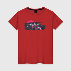 Футболка хлопковая женская JDM Girl, цвет: красный