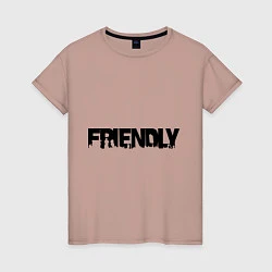 Футболка хлопковая женская DayZ: Im friendly, цвет: пыльно-розовый