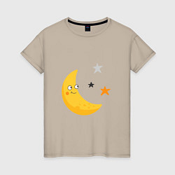 Женская футболка Месяц со звездами