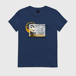 Футболка хлопковая женская Звук хип-хопа, цвет: тёмно-синий