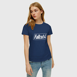Футболка хлопковая женская Fallout 4 - computer game - action, цвет: тёмно-синий — фото 2