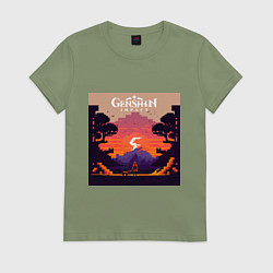 Женская футболка Genshin Impact, Sunset