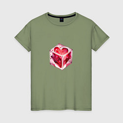 Женская футболка Сердце в кубе