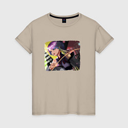 Женская футболка Люси улыбается в бою - аниме Cyberpunk Edgerunners