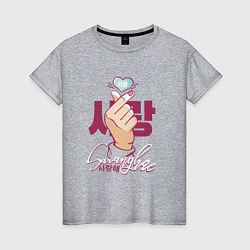 Женская футболка Korean love Saranghae