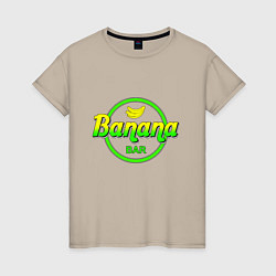 Футболка хлопковая женская Banana bar, цвет: миндальный