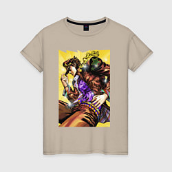 Футболка хлопковая женская Джотаро Куджо - JoJo Bizarre Adventure, цвет: миндальный