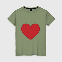 Женская футболка Сердце в стиле минимализм