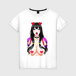 Женская футболка Аниме девушка, ахегао с цензурой