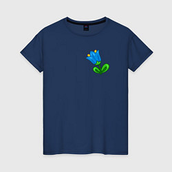 Женская футболка Мультяшный цветок голубой колокольчик