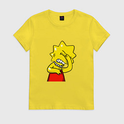 Женская футболка Лиза Симпсон недовольна